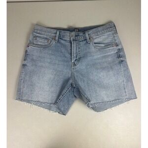 Gap Denim Light Wash Cut Off Shorts Raw Hem Mid Rise Light Blue 29